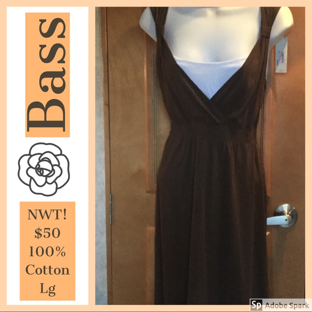 NWT! $50 💖 100% Cotton Brown Elastic Waist BASS